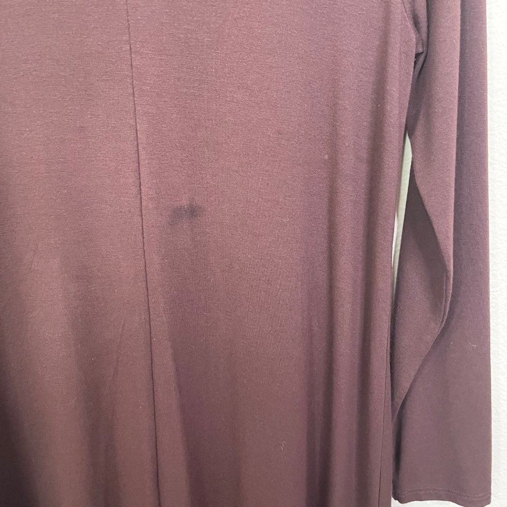 Eileen Fisher Women's Brown V-Neck Calf Length Dress Size Small Long Sleeve - Picture 12 of 12